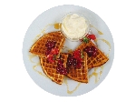 Waffel mit Sahne Erdbeeren